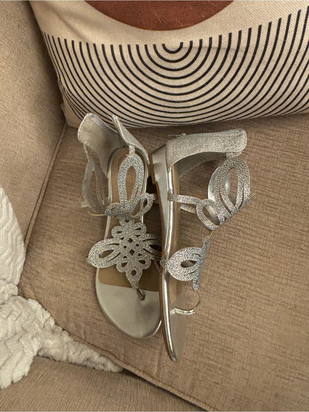 Silver Embellished Women's Dress Sandals